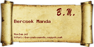 Bercsek Manda névjegykártya